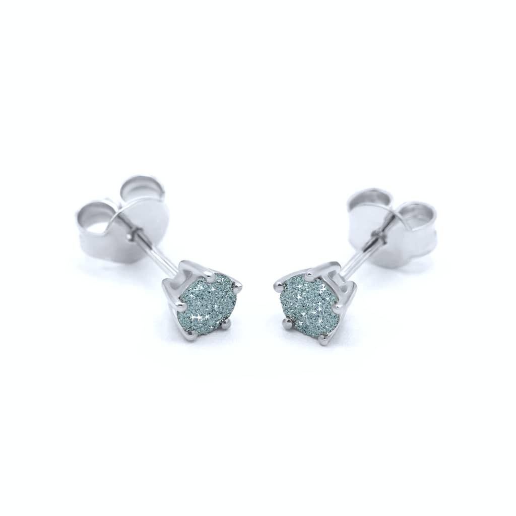Stud earrings platinum with osmium diamonds